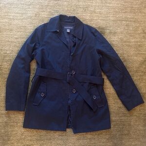 Banana Republic belted navy raincoat